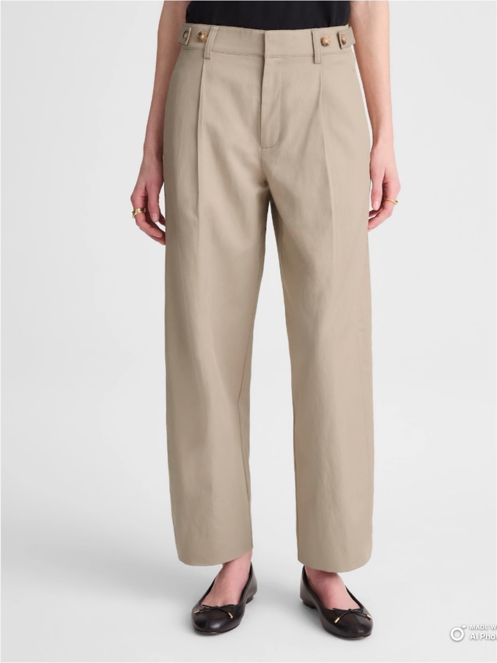 Madewell Barrel Leg Trouser Pant in Drapey Twill Tan Beige Size 16 NWT Fall